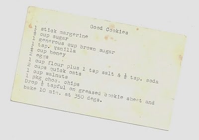 A close up of recipe on a white background