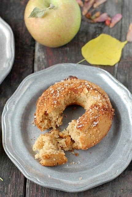 Gluten-Free Apple Cider Donut with bite taken