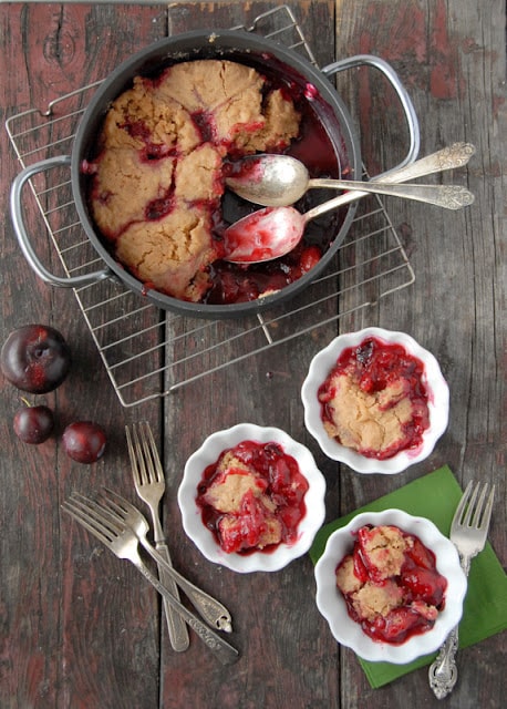 Plum Slump in pot and bowls