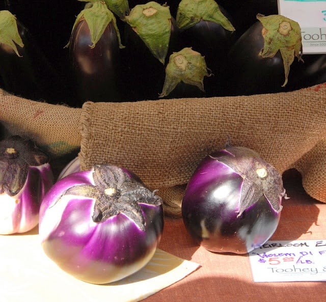 Eggplants at farmers market