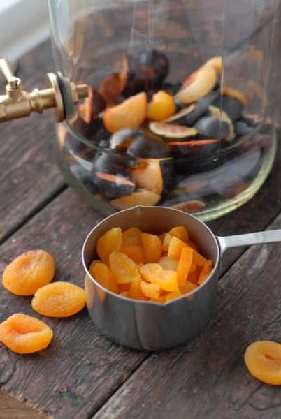 measuring cup of dried apricots