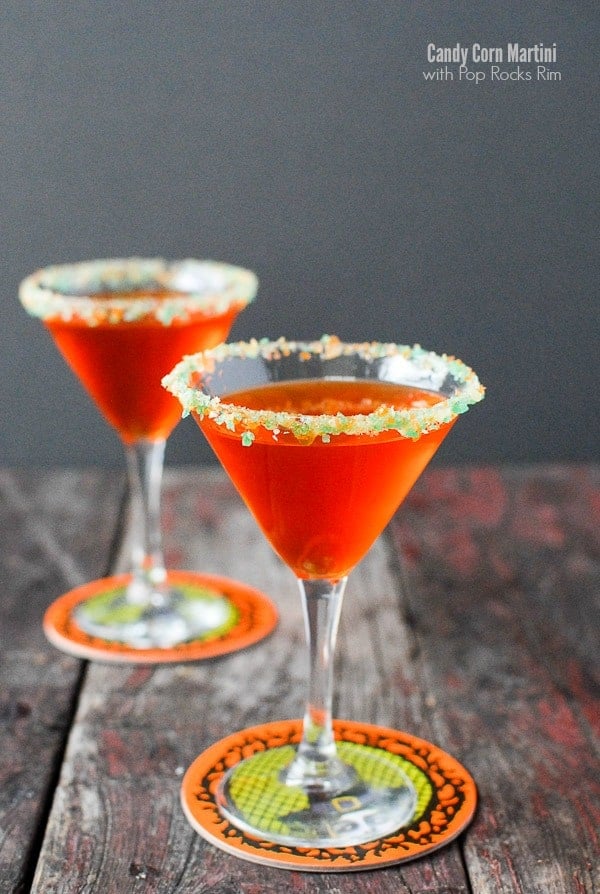 Candy Corn Martini with Pop Rocks Rim