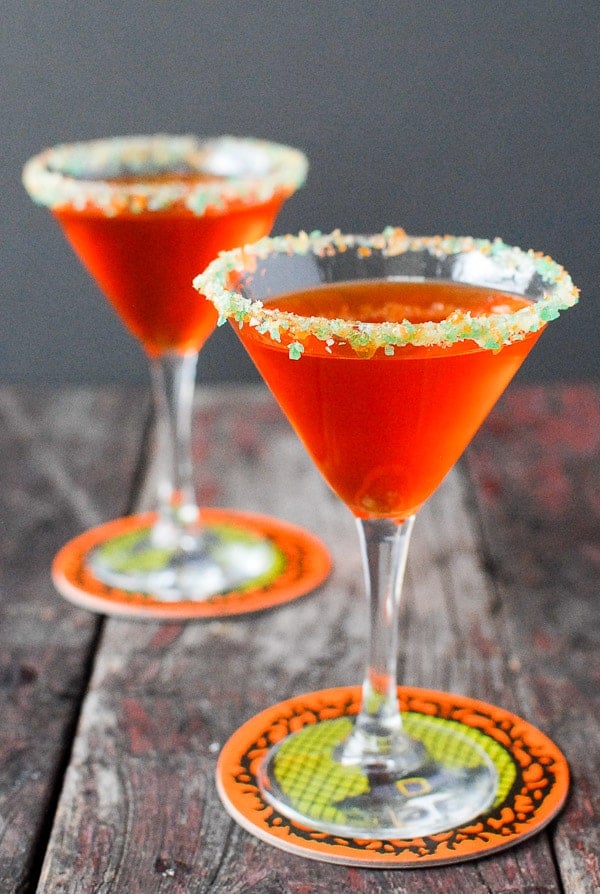 Candy Corn Martini with Pop Rocks Rim