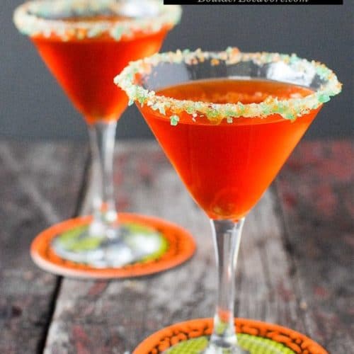 Candy Corn Vodka Martini with Pop Rocks rim - Boulder Locavore