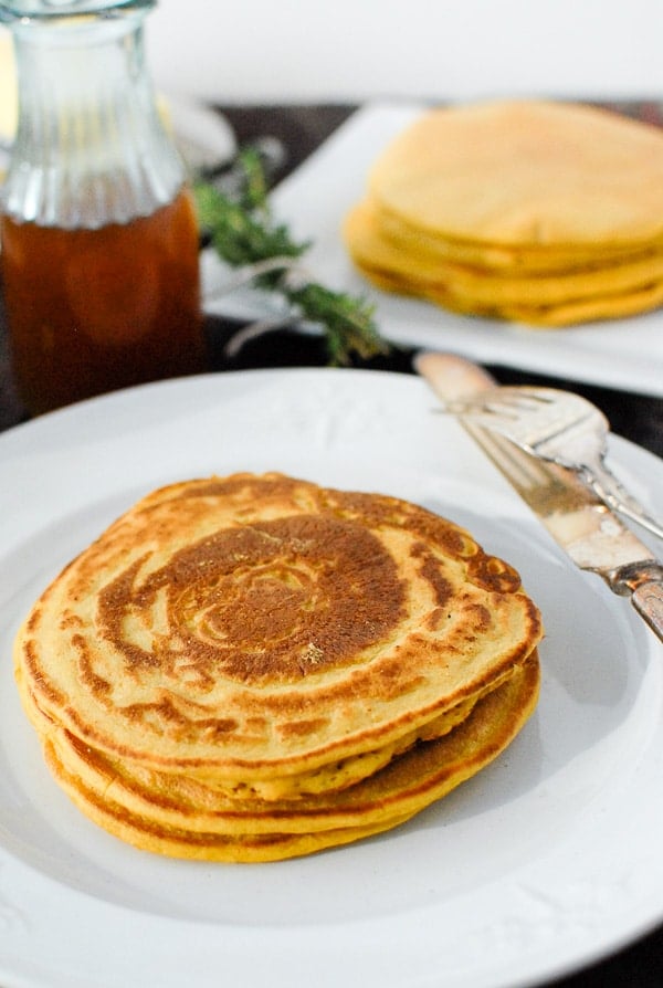 freshly cooked pumpkin ricotta pancakes (stack)