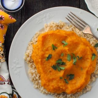 Butternut Squash Curry on rice