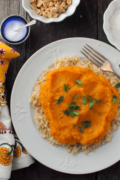 Butternut Squash Curry on rice