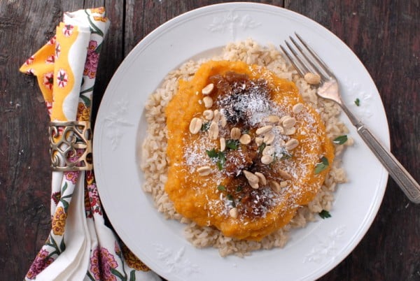 Butternut Squash Curry with toppings