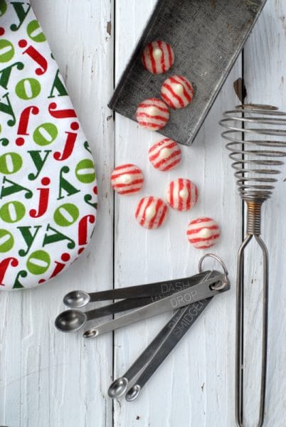 striped kisses with vintage kitchen utensils