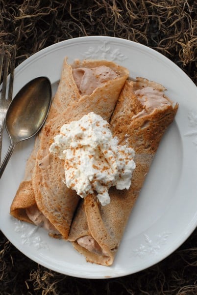 Italian Chestnut Crepes with Nutella Cream filling from above