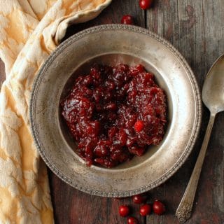 Spicy Honey Cranberry Sauce in bowl