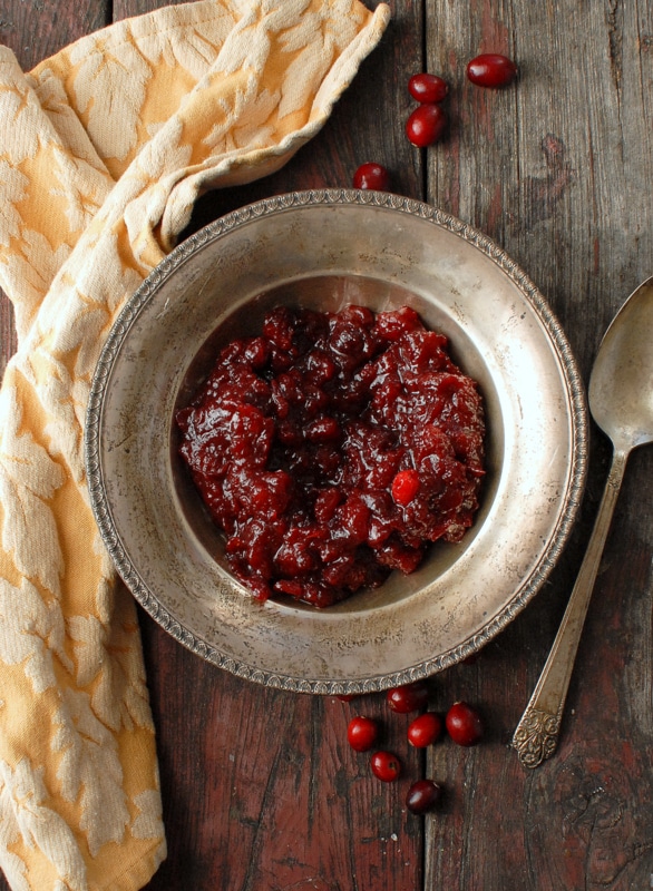 Spicy Honey Cranberry Sauce in bowl