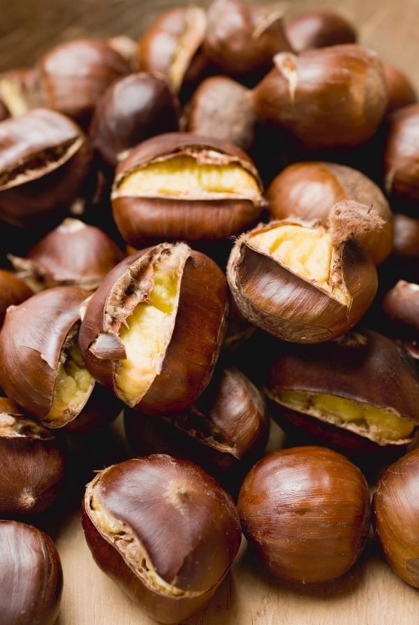 Roasted Chestnuts close up