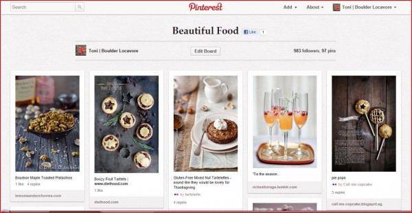 Pinterest boards and pins