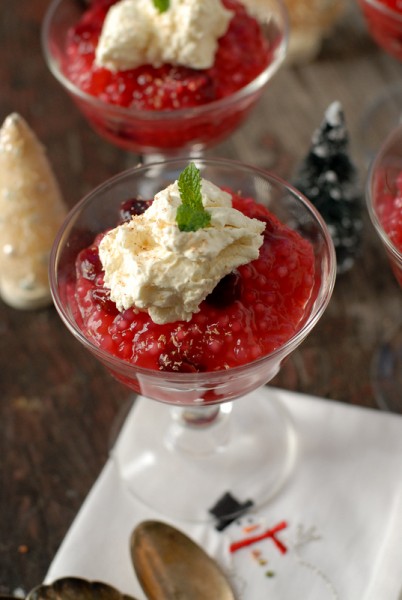  Cranberry Tapioca {dairy-free} with Orange-Nutmeg Whipped Cream