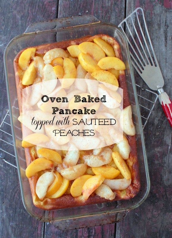 Oven Baked Pancake with Sautéed Peaches titled image