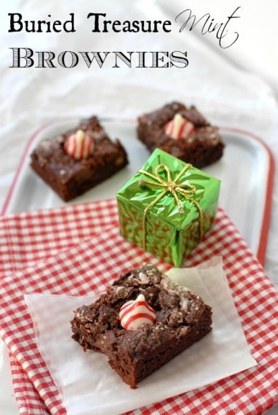 Buried Treasure Mint Brownies with a mini present