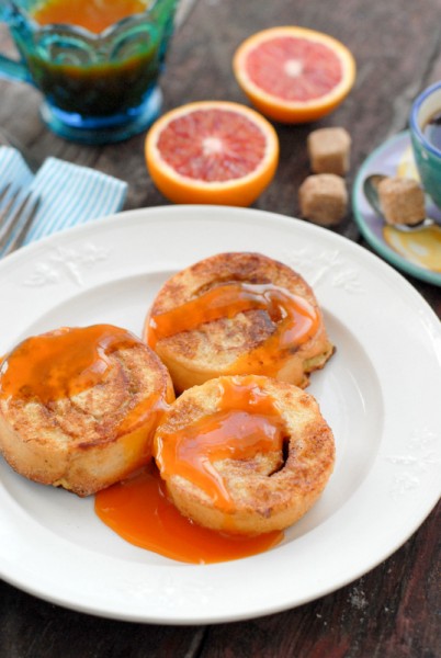 Shortcut Cinnamon Roll French Toast with Satsuma-Vanilla Syrup 