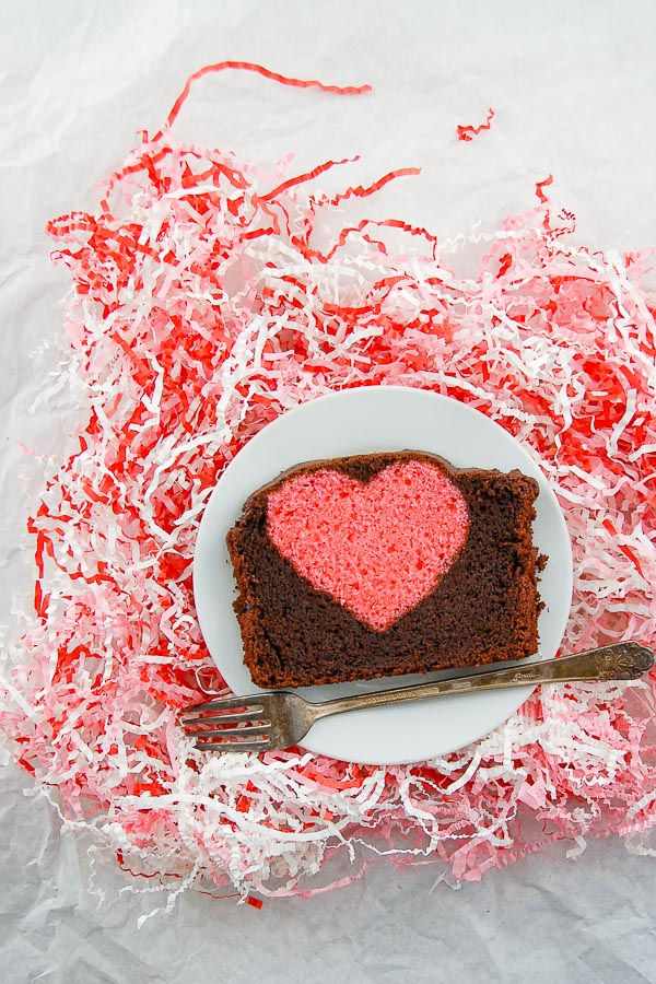 Surprise cake hidden heart cake slice