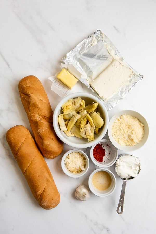 Creamy Hot Artichoke Dip ingredients