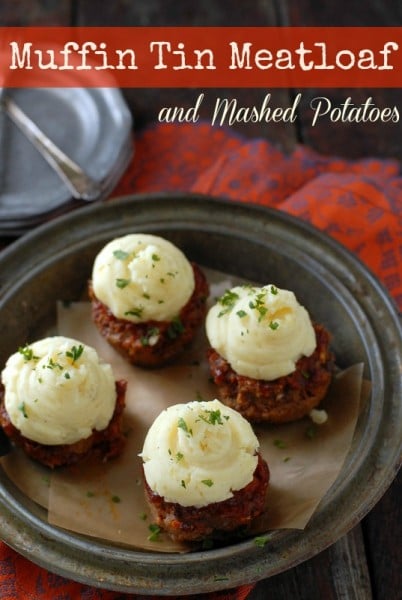 Muffin Tin Meatloaf with Mashed Potatoes 
