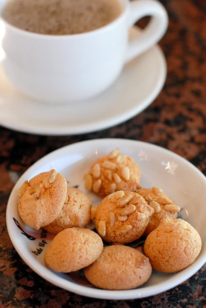 Italian cookies and a great cup of coffee in the charming shop.