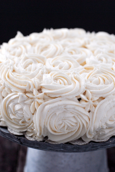 A close up rosettes on cake
