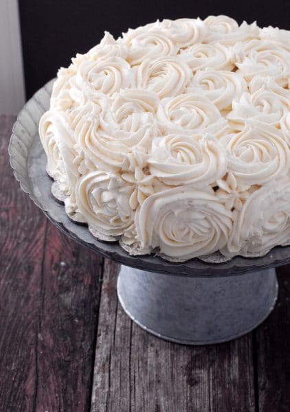 cake covered with rosettes 