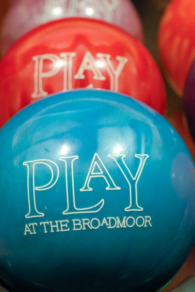 bowling balls at The Play - Broadmoor resort