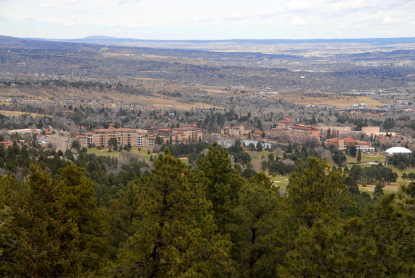 The view of the Broadmoor from atop Cheyenne Mountain.