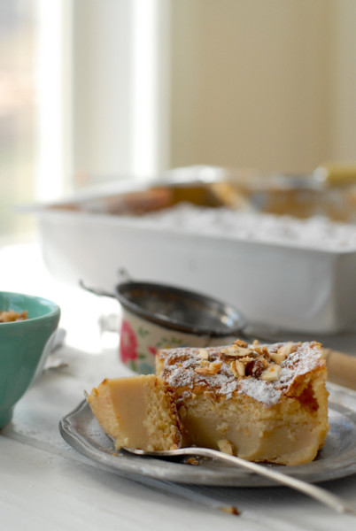 Blood Orange Magic Cake on plate