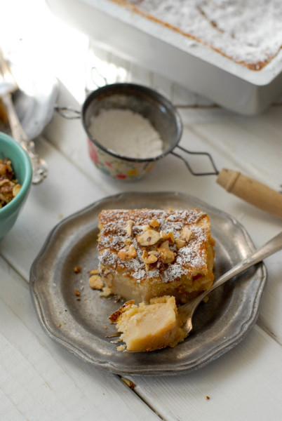 Blood Orange Magic Cake with bite on fork