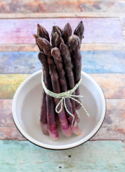 bundle of purple asparagus