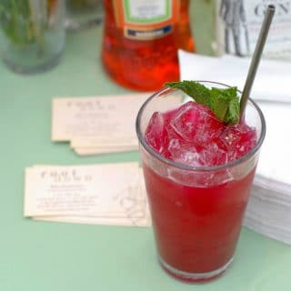 beet cocktail on table