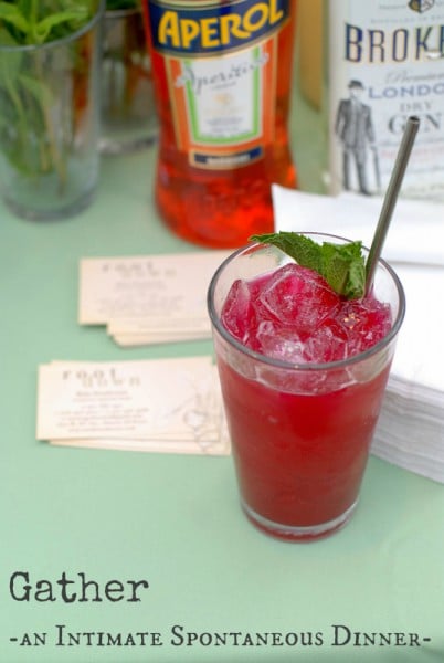 beet cocktail on table