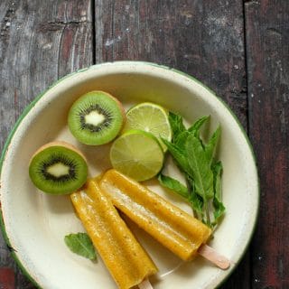 Mango-Kiwi Limeade Fruit Popsicles {Paletas}