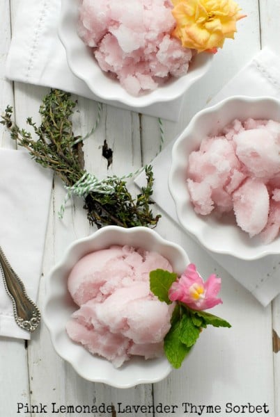 Pink Lemonade Lavender Thyme Sorbet