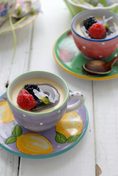 Teacup Panna Cotta with berries