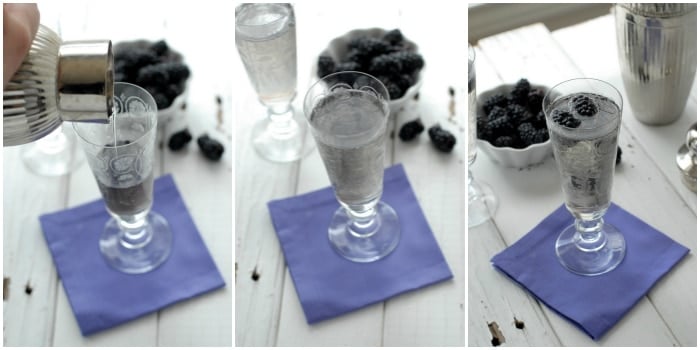 The Spring Fling cocktail with purple napkin