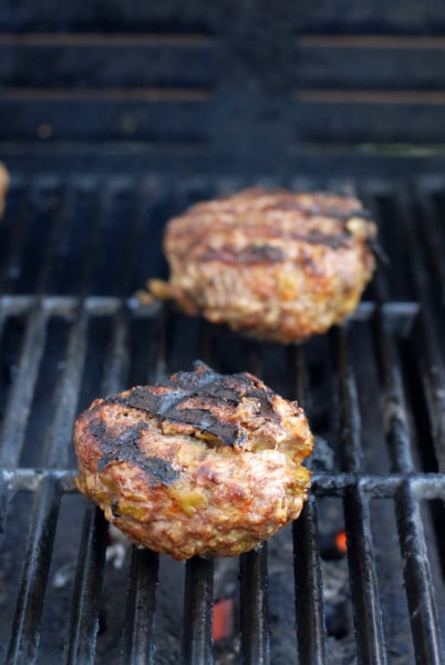 Southwestern Bacon Cheeseburgers on the grill