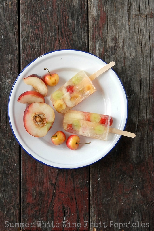 Summer White Wine Fruit Popsicles