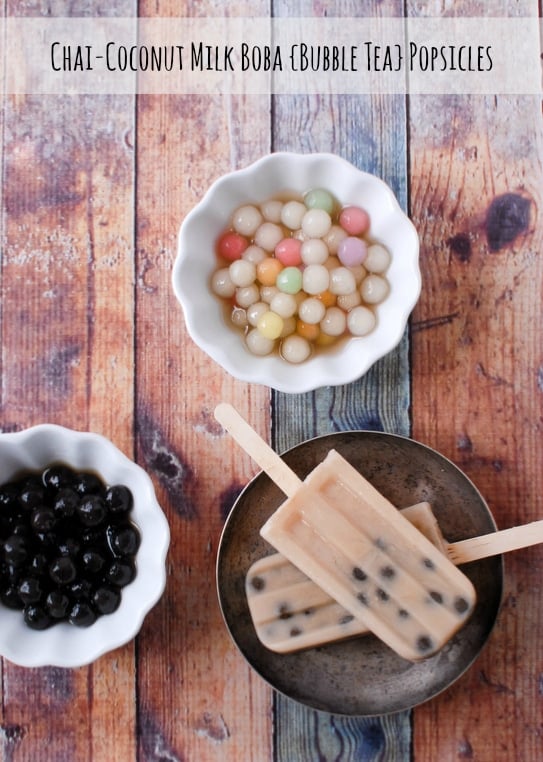 Chai-Coconut Milk Boba {Bubble Tea} Popsicles 