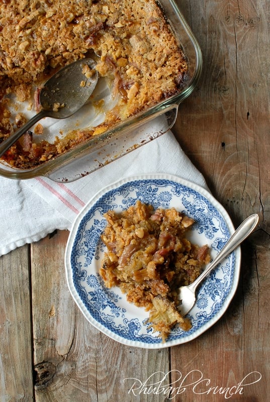 Rhubarb Crunch on a plate