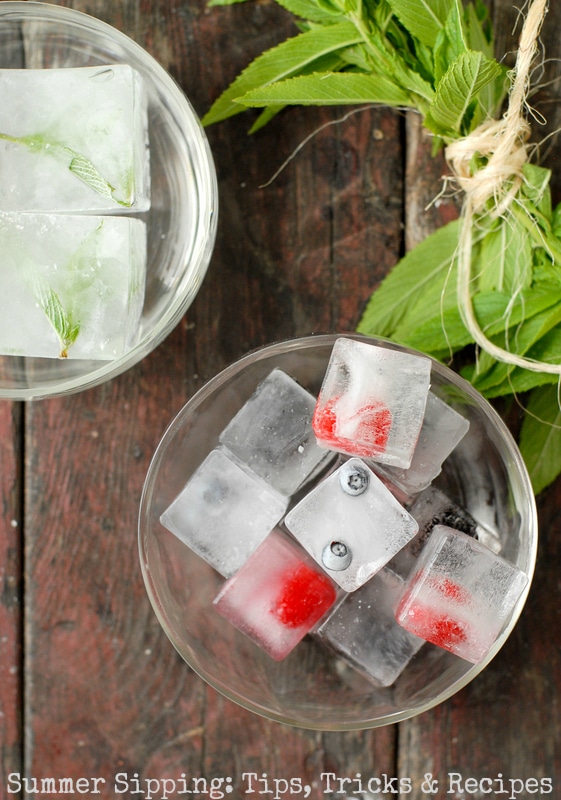 Fruit and Herb Ice Cubes 