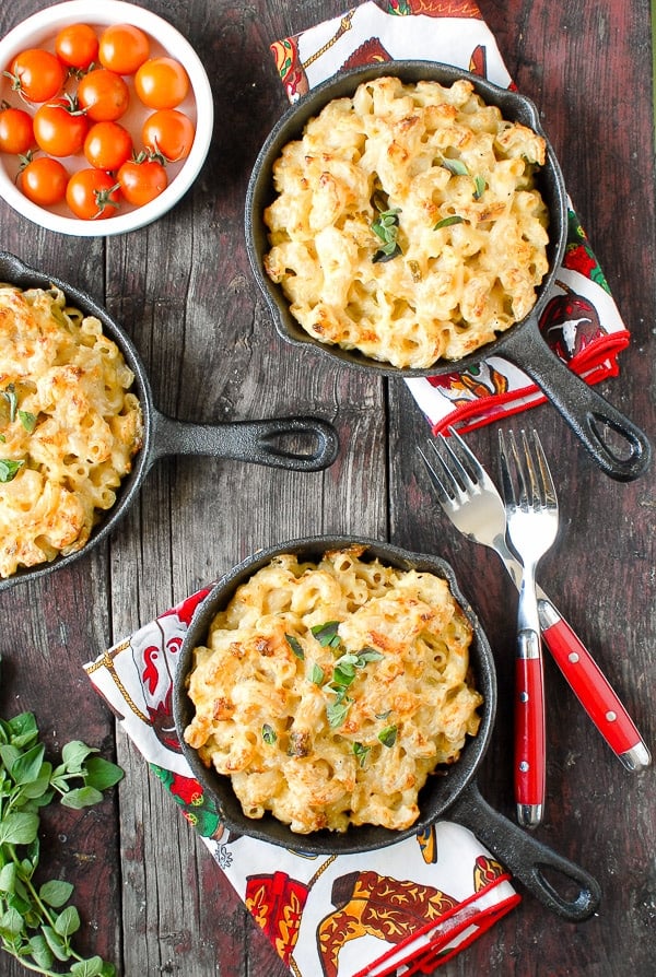 Creamy Roasted Green Chile Chicken Mac and Cheese overhead