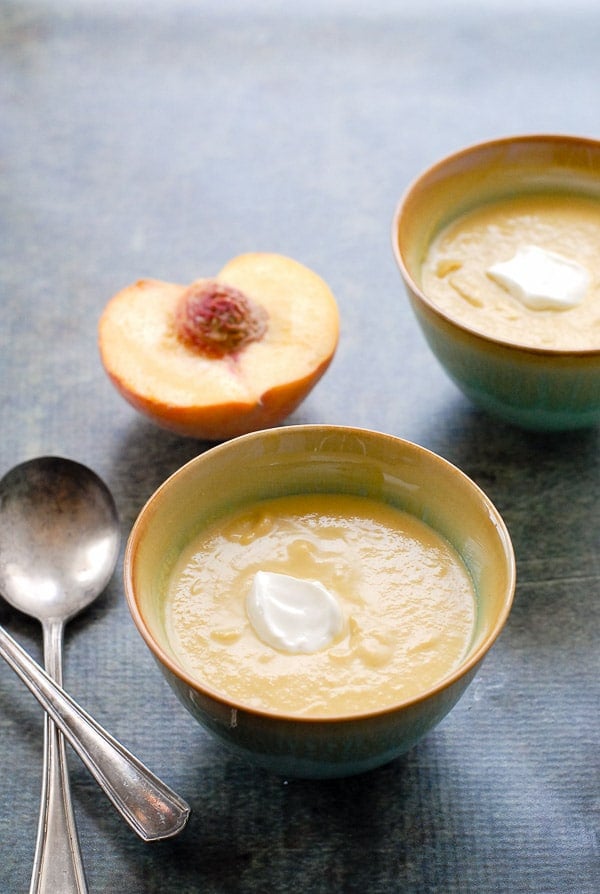 A bowl of Peach Lemongrass Soup