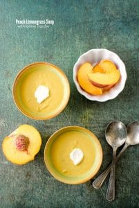 Peach Lemongrass Soup with Creme Fraiche