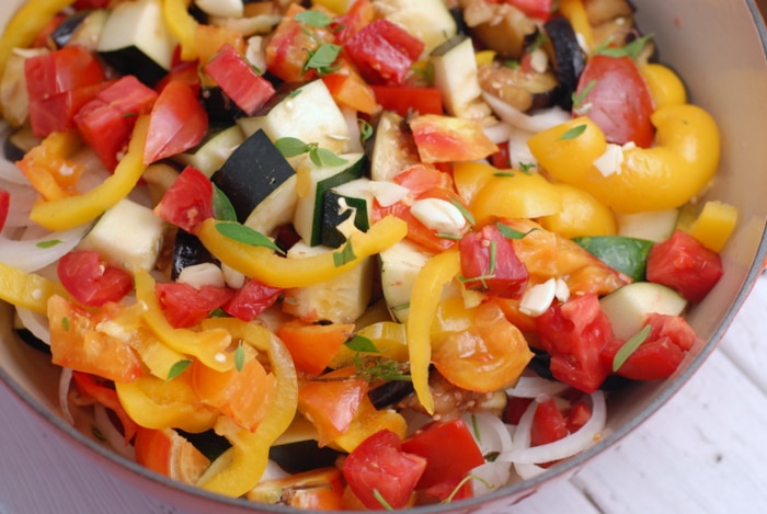 Early Fall Ratatouille before cooking