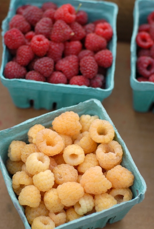 Red and Golden Raspberries