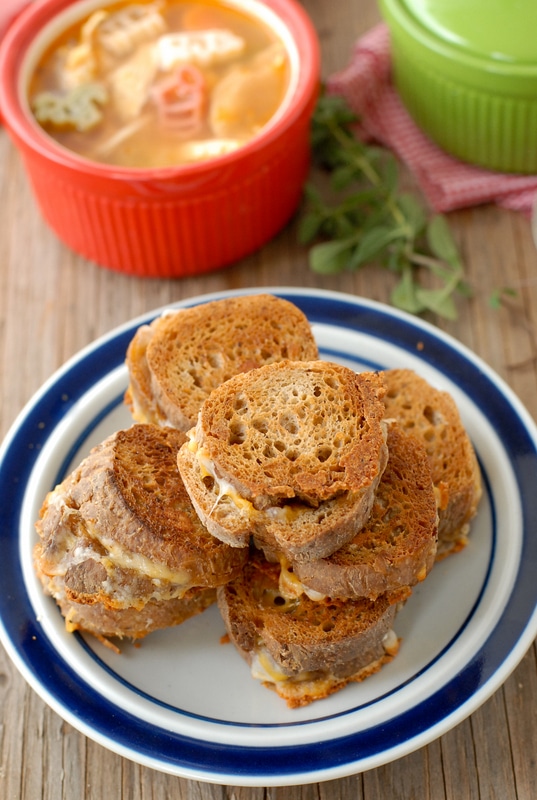 Mini Baguette Grilled Cheese Sandwiches